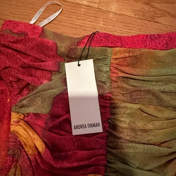 Vibrant Multicolor Ruched Skirt - Picture 5 of 5